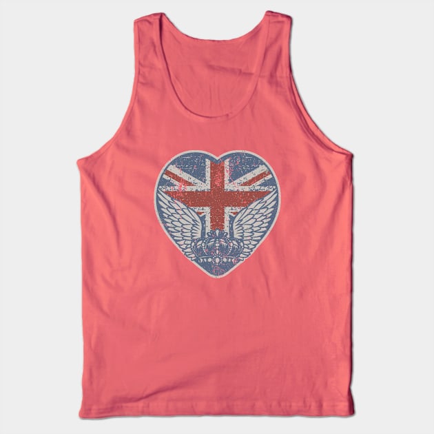 Vintage Union Jack UK Flag Tank Top by Etopix